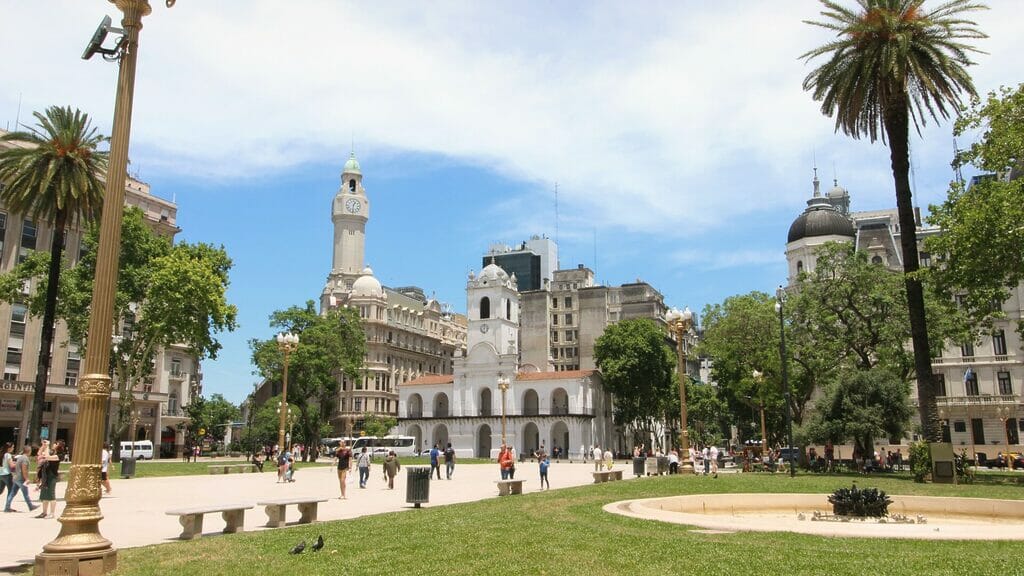 The Cabildo viewed from Plaza de Mayo Square.