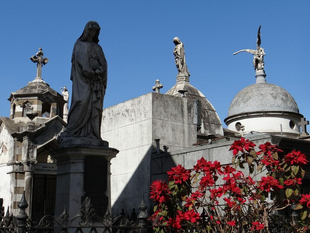 Statues in the Recoleta Cemetery.
