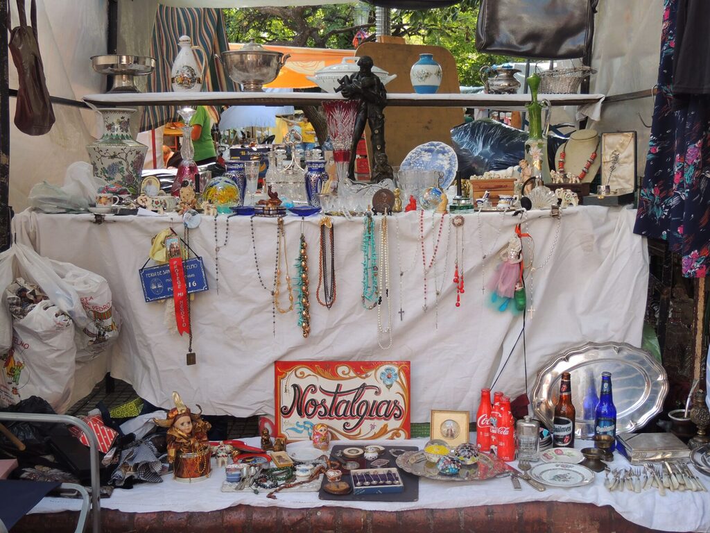 Antique sold at a stall in Plaza Dorrego.