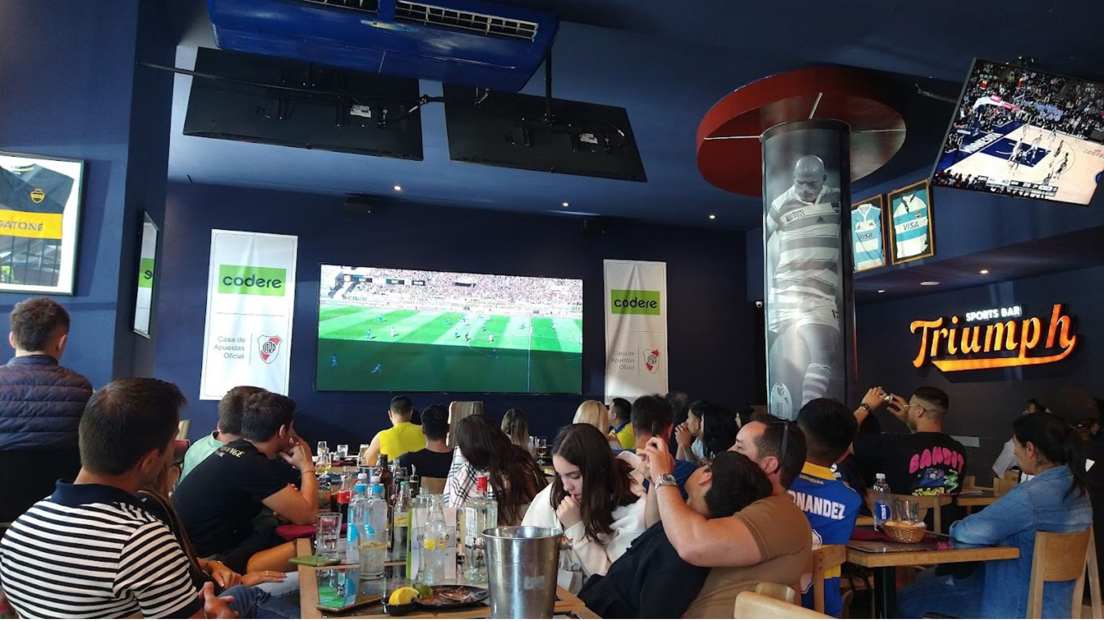 Enjoy football matches with a draft beer.