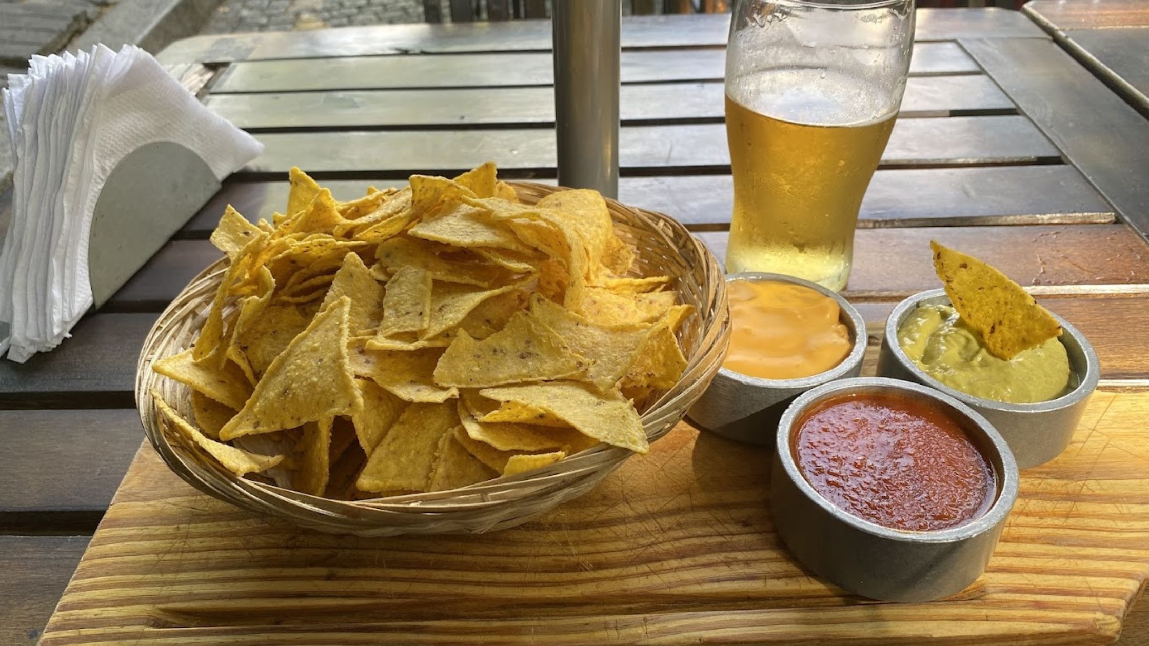 Try international snacks with a good beer while you feed your favorite soccer team