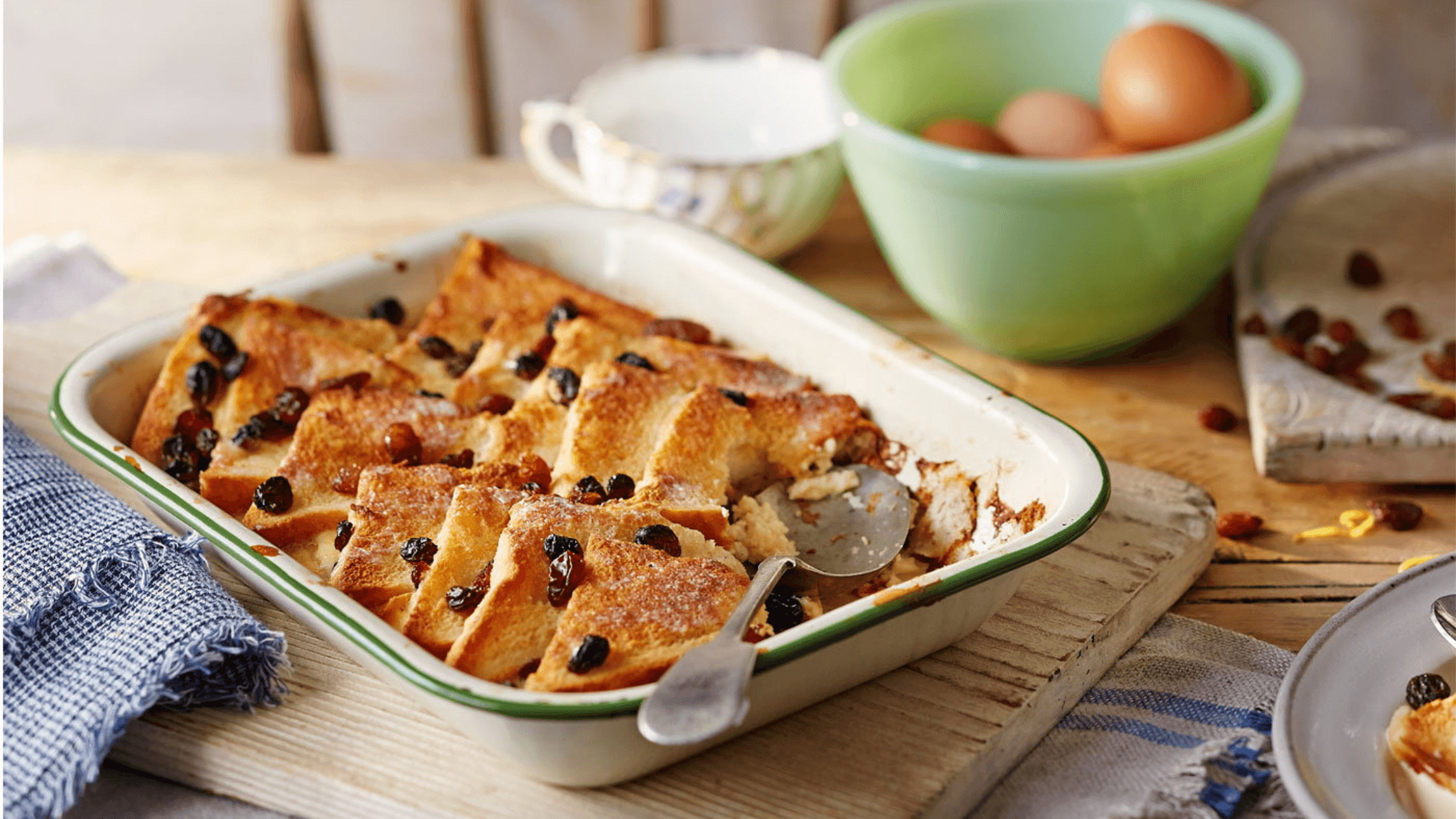 Made from leftover Bread and Butter, this dessert is typical of England