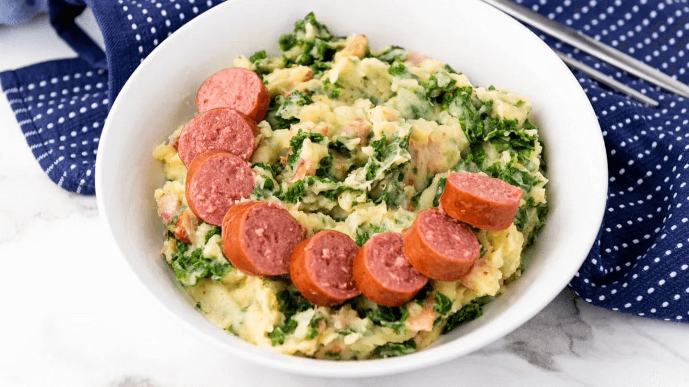 Mashed potatoes with sausage