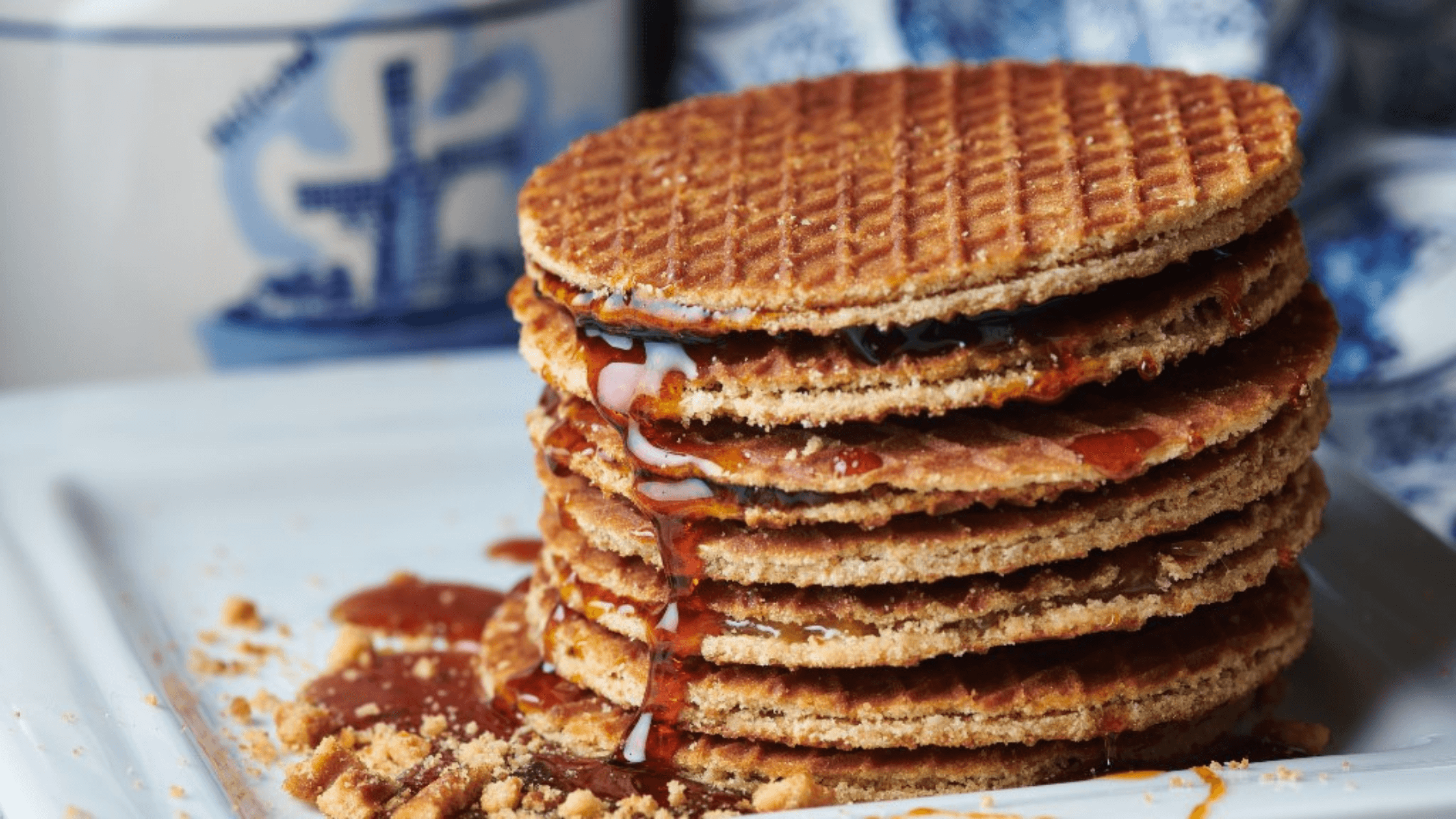 Dutch cookie made of two thin, crispy waffles with a sweet caramel filling in between